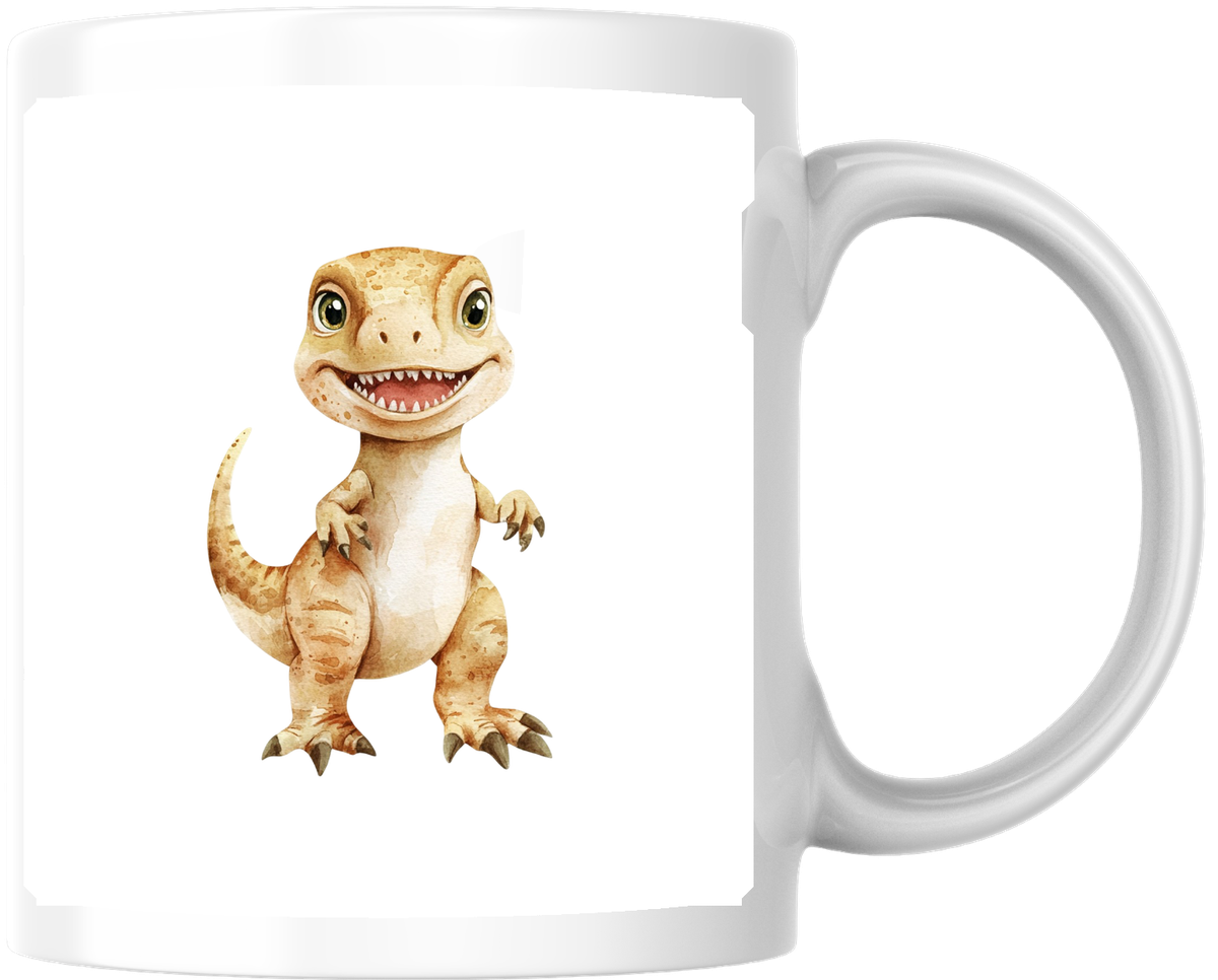 Baby Dinosaur Mug | Cute Watercolor T-Rex Coffee Mug | Kids Dino Lover Gift