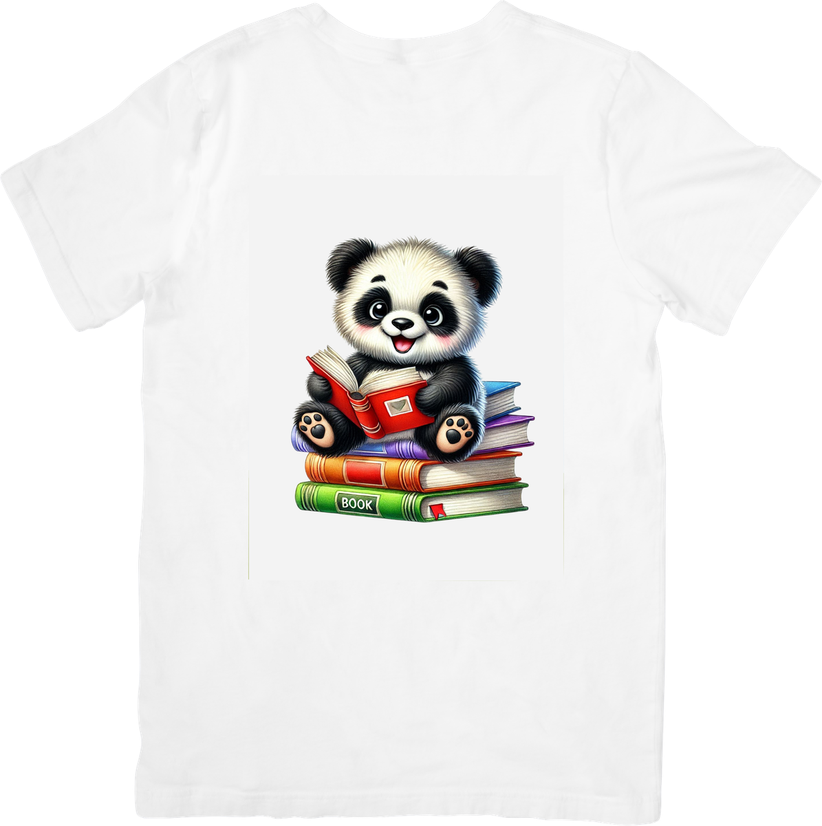Panda Reading Books T-Shirt | Cute Bookworm Panda Graphic Tee | Reader Student Gift
