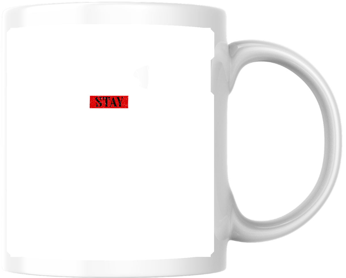 Stay Minimalist Word Mug | Bold Red Stamp Quote Coffee Mug | Motivational Gift