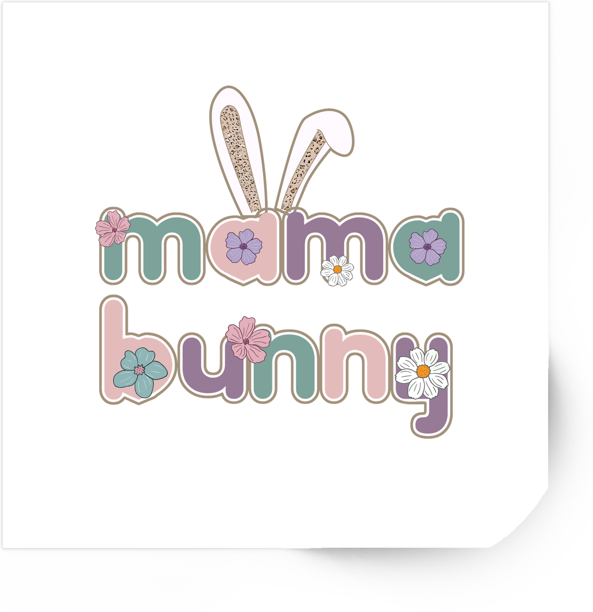 Mama Bunny Sticker | Floral Easter Bunny Ears Vinyl Decal | Mom Spring Gift