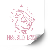 Thumbnail for Mrs Silly Bride Duck Sticker | Cute Boho Bridal Bachelorette Vinyl Decal