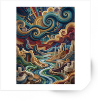 Thumbnail for Surreal Swirling Landscape Sticker | Colorful Abstract Art Vinyl Decal | Trippy Psychedelic Gift