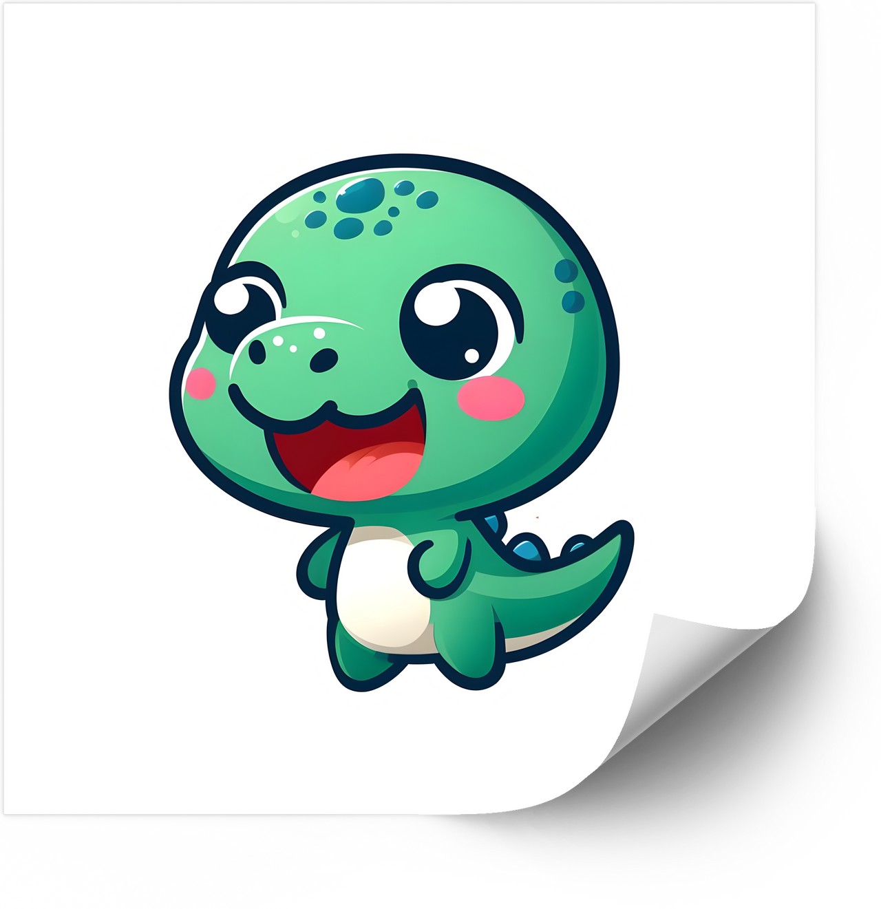 Happy Baby Dinosaur Sticker | Kawaii Cute Dino Vinyl Decal