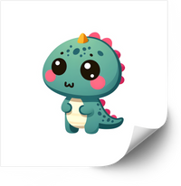 Thumbnail for Cute Baby Dino Kawaii Sticker | Minimalist Cartoon Dinosaur Vinyl Decal