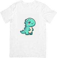 Thumbnail for Cute Baby Dinosaur T-Shirt | Kawaii Teal T-Rex Graphic Tee | Kids Dino Lover Gift