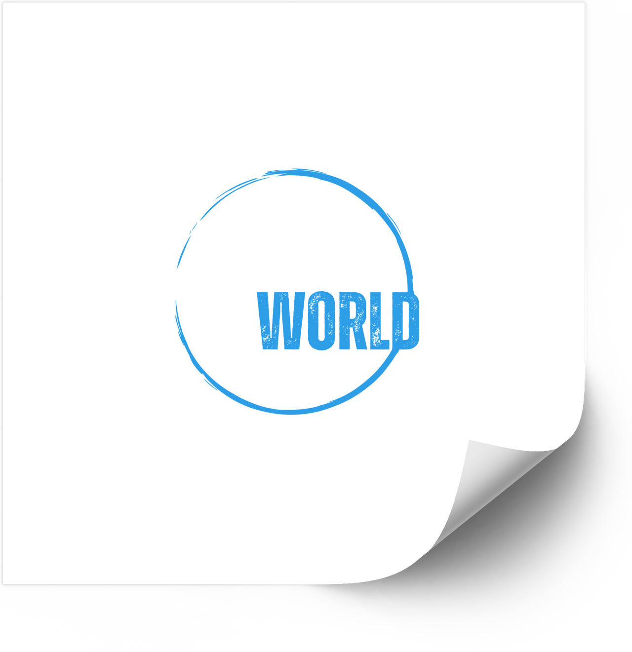 World Circle Stamp Sticker | Minimalist Blue Globe Vinyl Decal