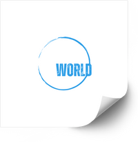 Thumbnail for World Circle Stamp Sticker | Minimalist Blue Globe Vinyl Decal