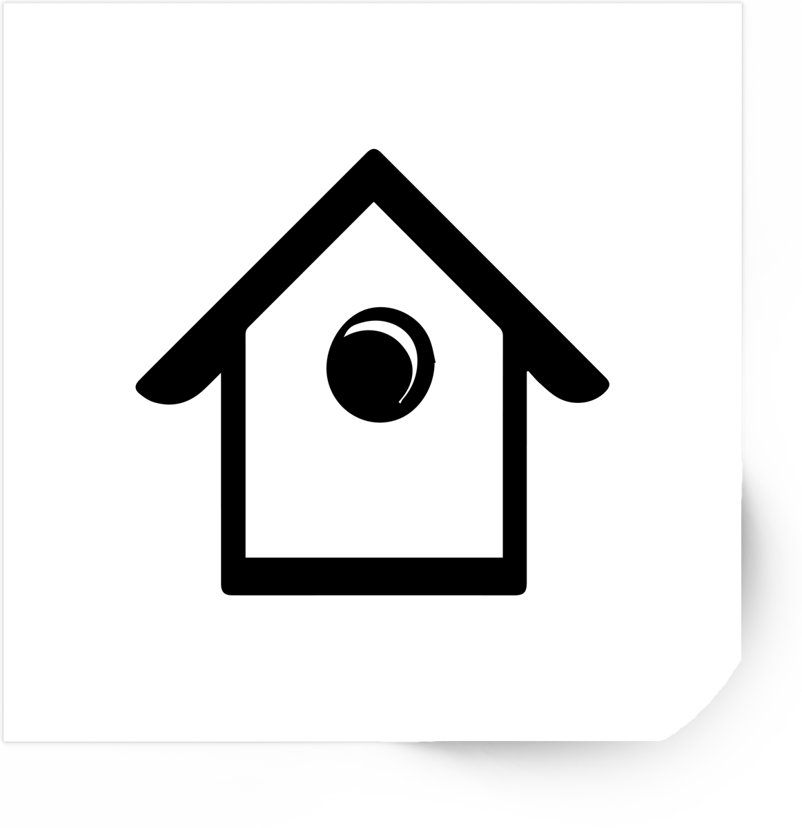 Birdhouse Icon Sticker | Minimalist Black Birdhouse Vinyl Decal | Bird Lover Gift