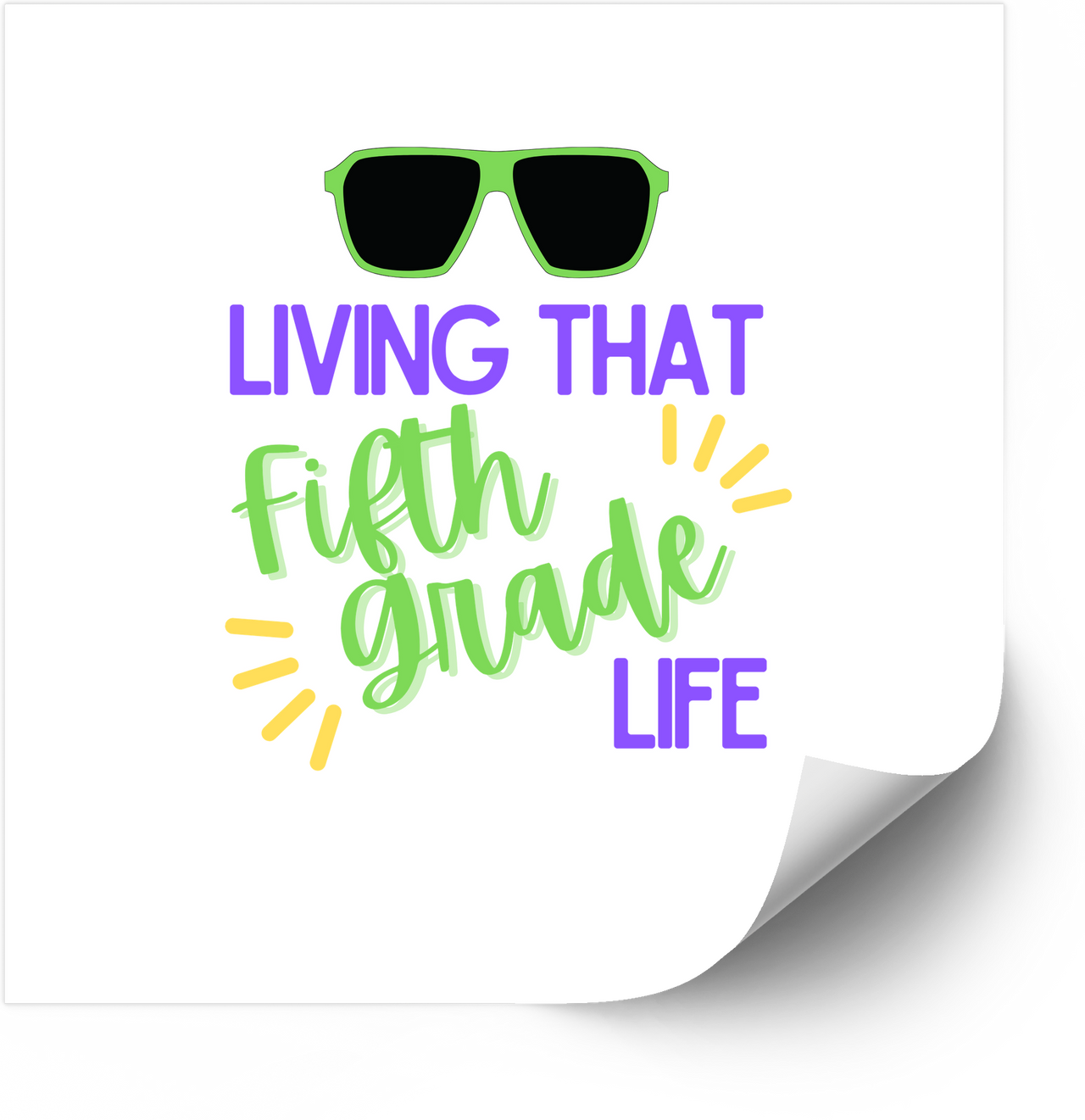 Living That Fifth Grade Life Sticker | Funny Minimalist School Vinyl Decal