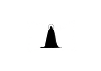 Thumbnail for Hooded Figure Halo Throw Pillow | Minimalist Mysterious Decorative Pillow | Gothic Decor Gift