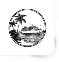 Thumbnail for Cruise Ship Sticker | Vintage Tropical Palm Vinyl Decal | Travel Vacation Gift
