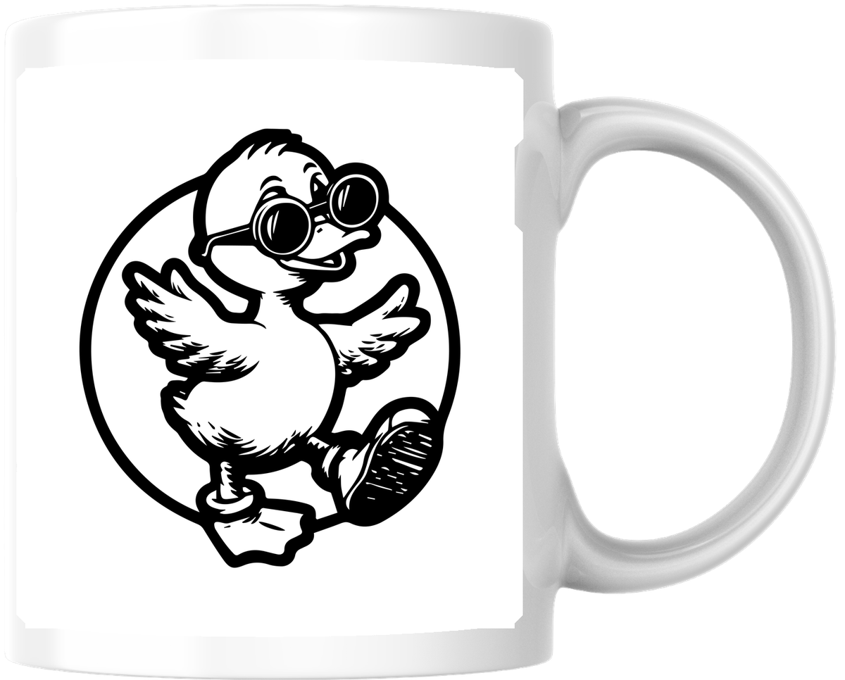 Goofy Duck Mascot Mug | Retro Cartoon Duck Coffee Mug | Funny Quirky Gift
