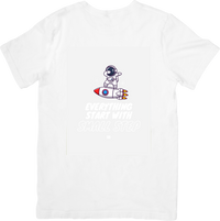 Thumbnail for Astronaut Everything Starts With A Small Step T-Shirt | Minimalist Motivational Space Graphic Tee