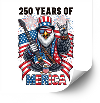 Thumbnail for 250 Years Of Merica Bald Eagle Sticker | Patriotic Rock Guitar Vinyl Decal