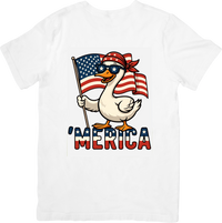 Thumbnail for Merica Duck With American Flag T-Shirt | Patriotic Funny 4th of July Graphic Tee | Independence Day Gift