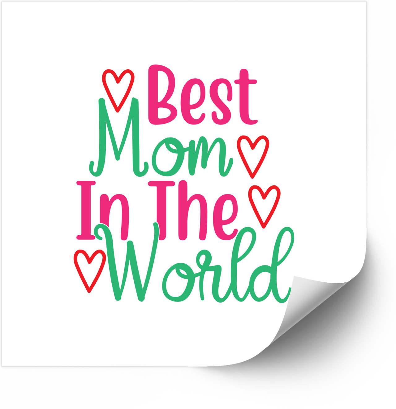 Best Mom In The World Sticker | Cute Floral Heart Vinyl Decal