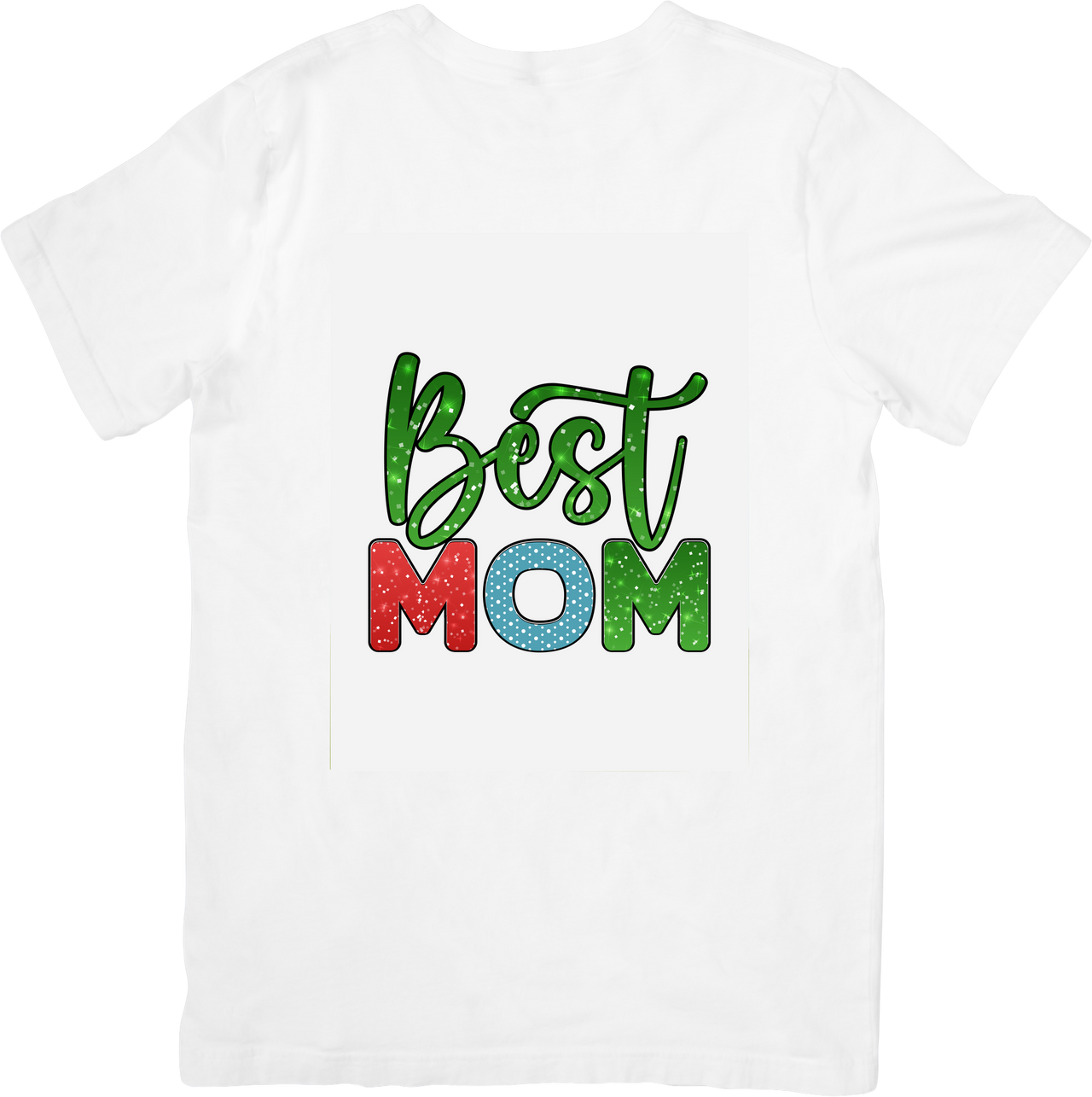 Best Mom Christmas Holiday T-Shirt | Cute Festive Glitter Graphic Tee | Mother Gift