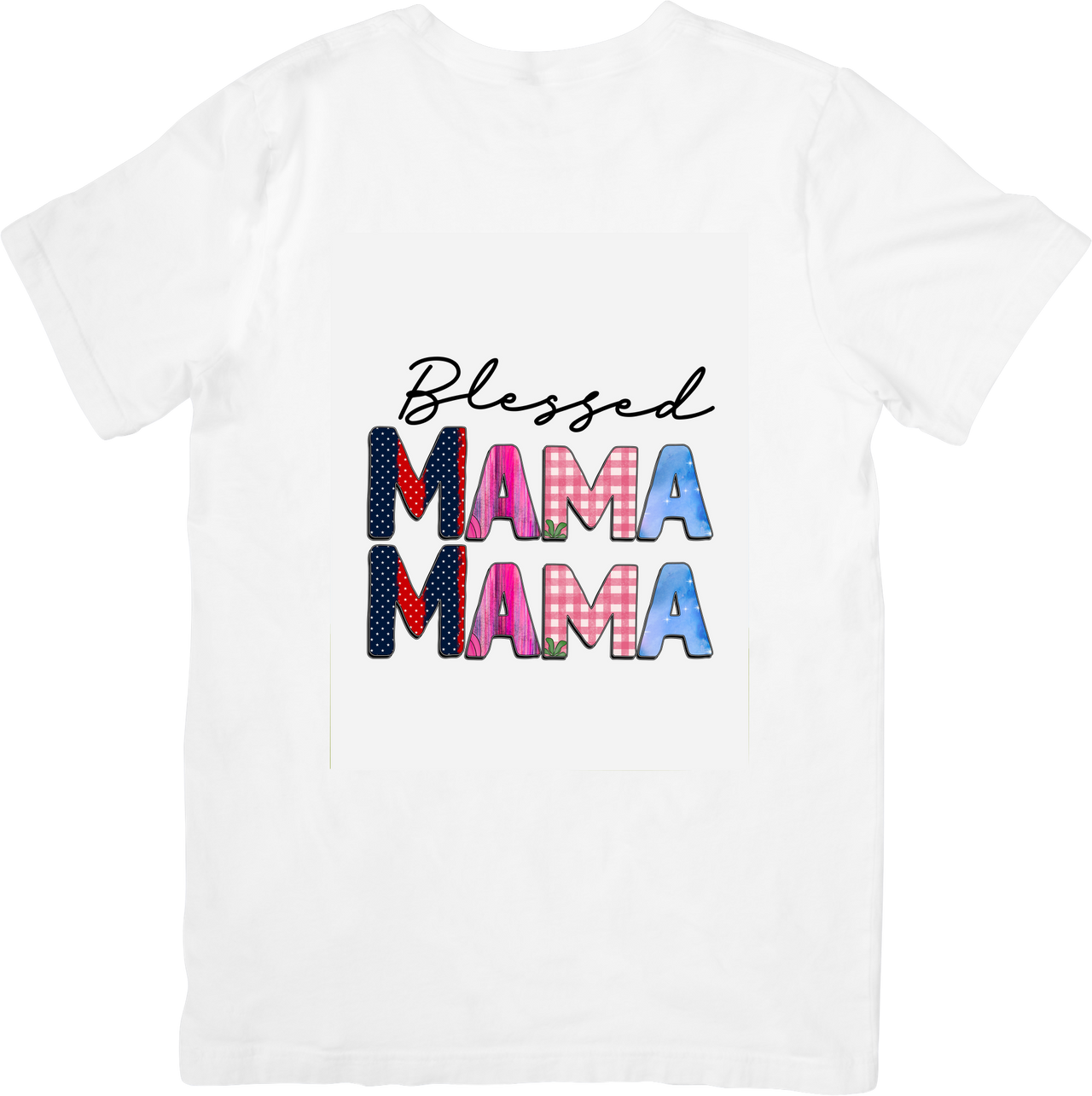 Blessed Mama T-Shirt | Cute Floral Polka Dot Graphic Tee | Mothers Day Gift
