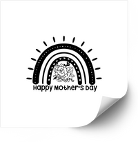 Thumbnail for Happy Mothers Day Boho Rainbow Sticker | Minimalist Floral Vinyl Decal