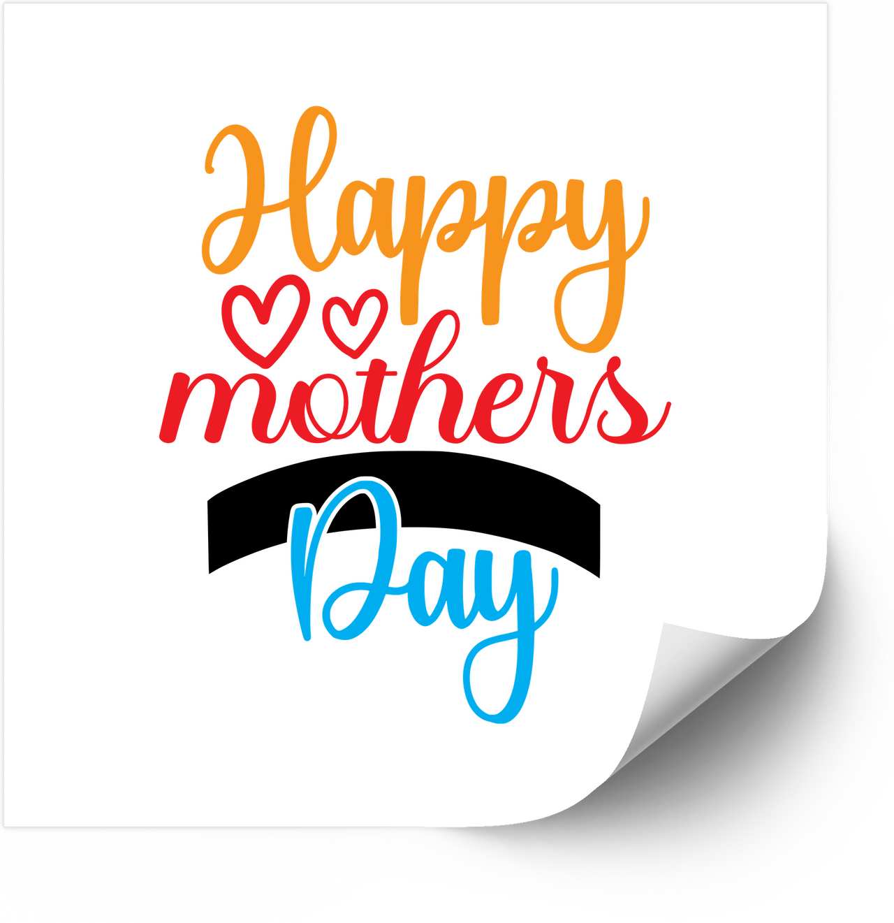 Happy Mothers Day Sticker | Colorful Floral Script Vinyl Decal