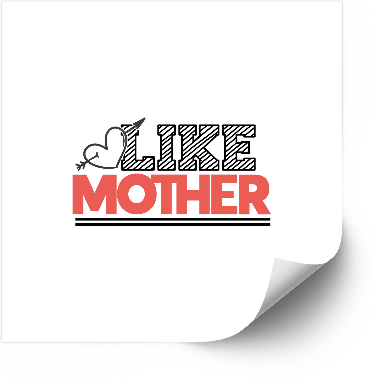 Like Mother Sticker | Minimalist Typographic Heart Vinyl Decal
