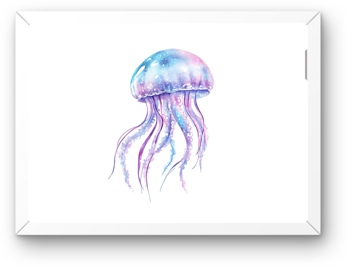Galaxy Jellyfish Wall Art | Watercolor Cosmic Sea Print | Ocean Dreamy Decor Gift